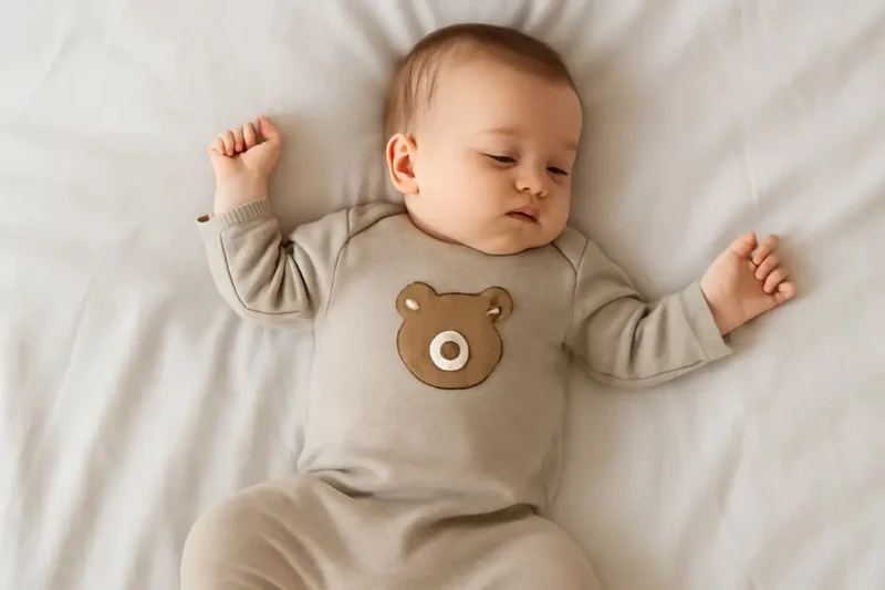 About Rs 149 Bear Design Long-Sleeve Baby Jumpsuit