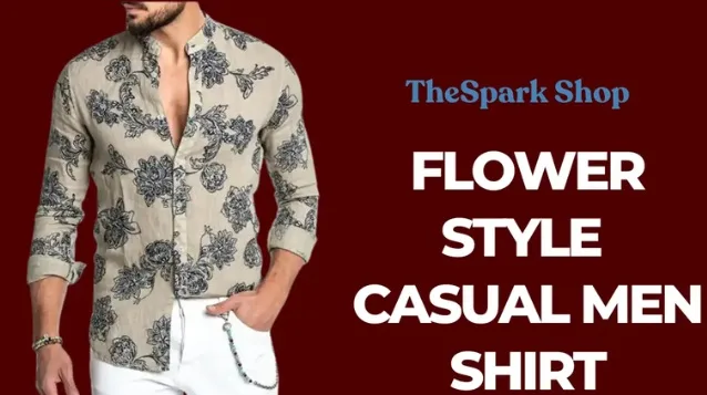 TheSpark Shop Flower Style Casual Men Shirt