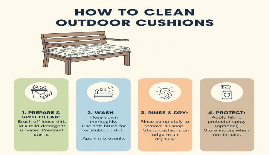 How to Clean Outdoor Cushions at Home